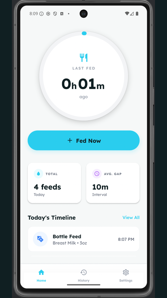 Baby Easy Fed light mode